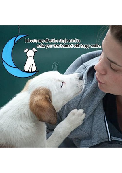 Köpek Severler Için Vitray Pet Köpek Anıt Hediyeler, Pencere Asma Süs Suncatcher, Köpek Kaybı Sempati Hediye C (Yurt Dışından)