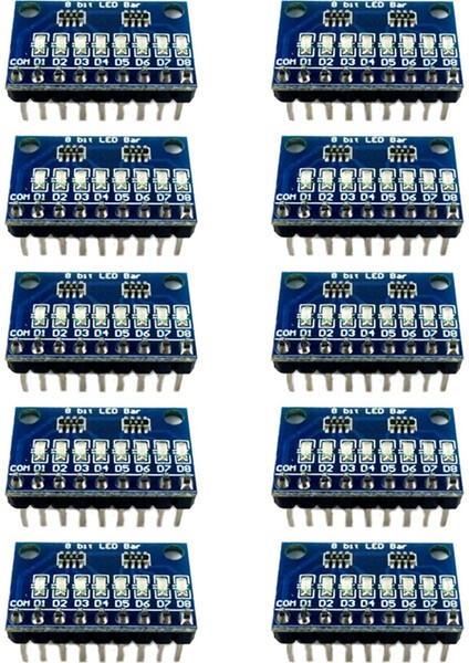 10 Adet 3.3V 5V 8 Bit Mavi Ortak Katot LED Gösterge Modülü Dıy Kiti Nano Nodemcu V3 (Yurt Dışından)