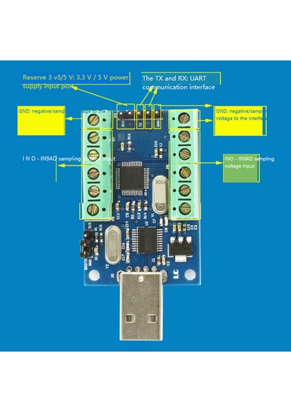 STM32F103C8T6 USB Arayüzü 10 Kanal 12BIT Ad Örnekleme Veri Toplama STM32 Adc Modülü Için Uart Iletişimi (Yurt Dışından) fiyatları
