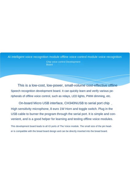 Aı Akıllı Ses Tanıma Modülü Çevrimdışı Ses Kontrol Modülü Ses Kontrolü Geliştirme Kartı Adaptörü (Yurt Dışından) fırsatları