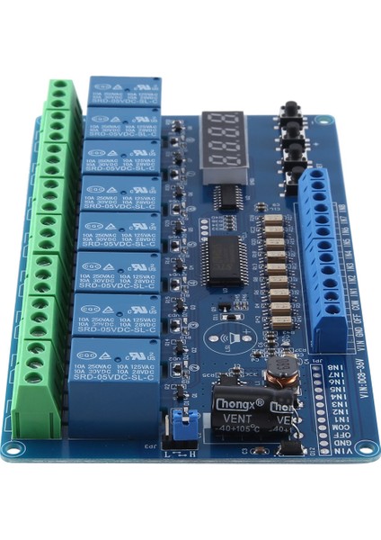 Dc 8V-36V 8 Kanallı Çok Fonksiyonlu Zaman Geciktirme Röle Arayüzü Devre Kartı Modülü Işık Çift Kırmızı Ekran ile (Yurt Dışından) indirimleri