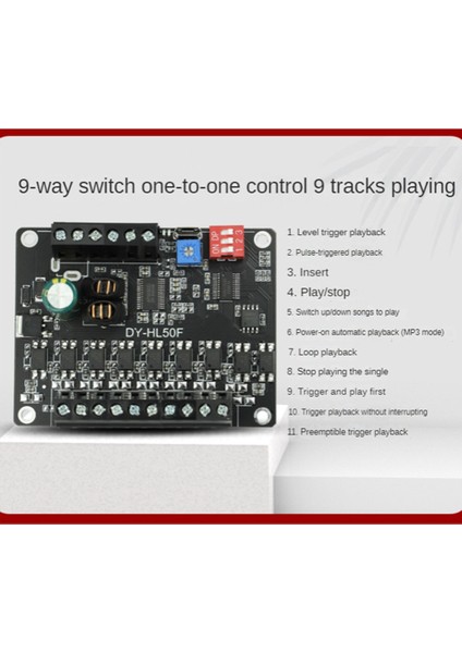 24V Yüksek Güçlü Ses Yayını Istemi Modülü Yüksek ve Düşük Seviye Tetikleyici 1'den 1'e Mp3 Çok Fonksiyonlu Oynatma Modülü, A (Yurt Dışından)