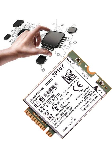 EM7455 DW5811E 4g Modülü + Anten 3P10Y Cat6 E7270 E7470 E7370 E5570 E5470 Kablosuz Fdd/tdd GOBI6000 (Yurt Dışından)