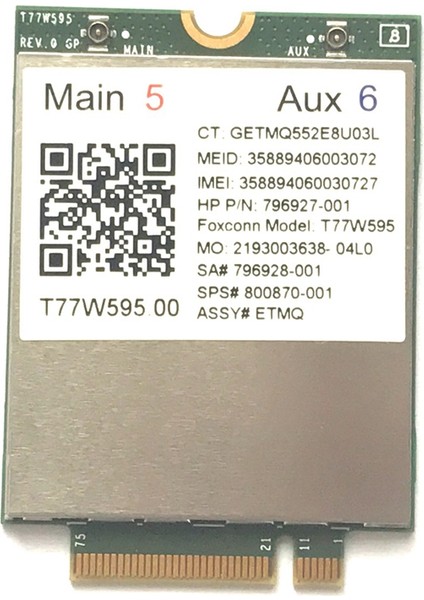 LT4120 X5 Lte T77W595 796928-001 4g Wwan M.2 150 Mbps Modem Probook/elitebook 820 840 850 745 G3 640 650 645 G2 (Yurt Dışından)