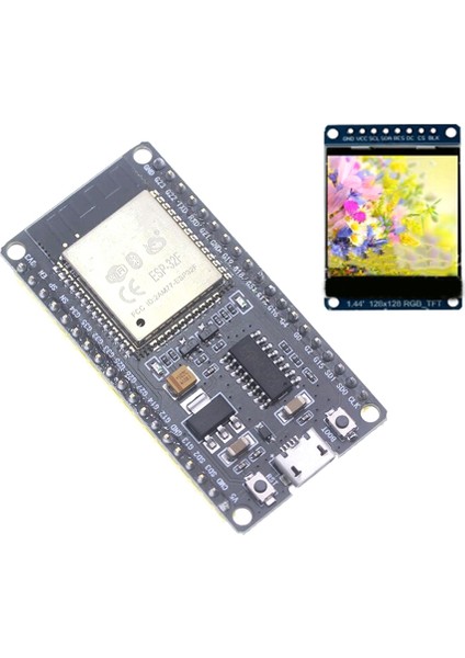 ESP32F Modülü Geliştirme Kartı CH340 Sürücüsü 1.44 Inç Renkli Ekranlı Kablosuz Wifi Bluetooth Geliştirme Kartı (Yurt Dışından)