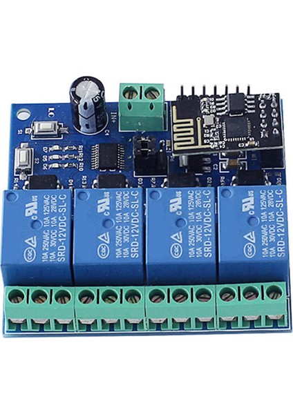 Dc 12 V ESP8266 Esp-01 4 Kanallı Röle Modülü Wifi Modülü Iot Akıllı Ev Cep Telefonu App Denetleyici Wifi Röle (Yurt Dışından)