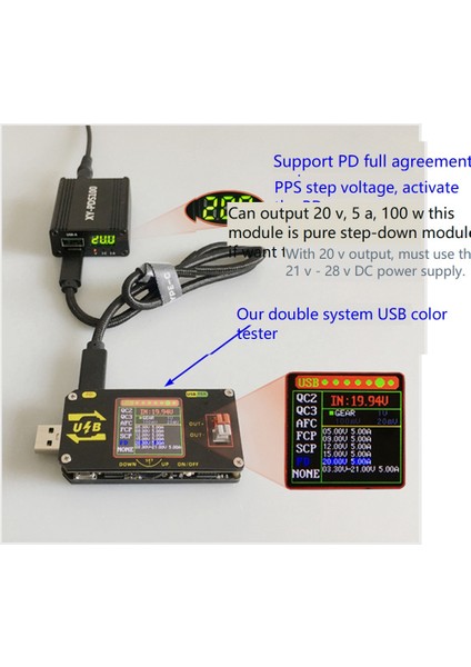 DC12-28V 100W Pd Araç Şarj Cihazı Masaüstü Çift Bağlantı Noktalı Vooc Pd3.0 Flaş Şarj Qc4+ Modülü Scp/pd Için (Yurt Dışından) fiyatları
