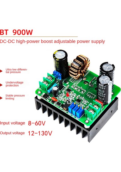 BT900W Dc-Dc 8V-60V Ila 12V-130V 15A Dc Stabilize Gerilim Sabit Akım Yüksek Güç Ayarlanabilir Şarj Cihazı Güç Modülü (Yurt Dışından) fiyatları