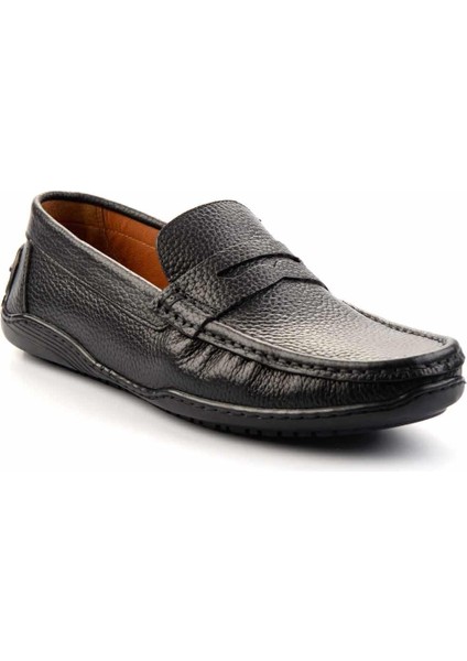 Siyah Floter Deri Erkek Loafer Ayakkabı E01396070140