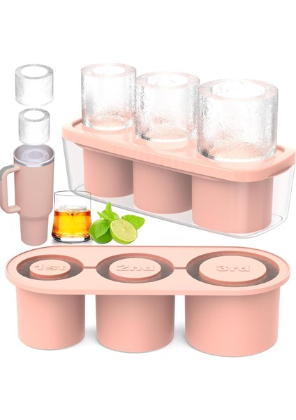 30 Oz-40 Oz Tumbler Için Buz Küpü Tepsisi, 3 Adet Silikon Içi Boş Silindir Kapaklı ve Dondurucu Için Kutulu Buz Kalıbı (Yurt Dışından) fiyatları