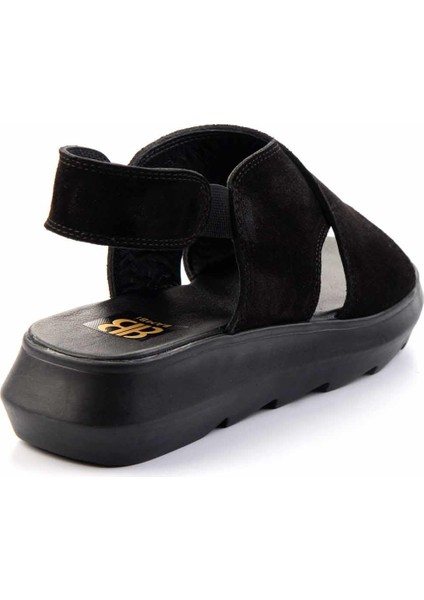Siyah Süet Deri Kadın Sandalet K05379071402 fırsatları