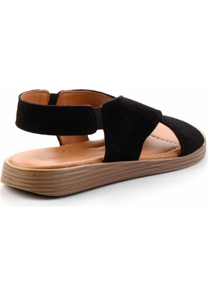 Siyah Süet Deri Kadın Sandalet K05906131402 fırsatları