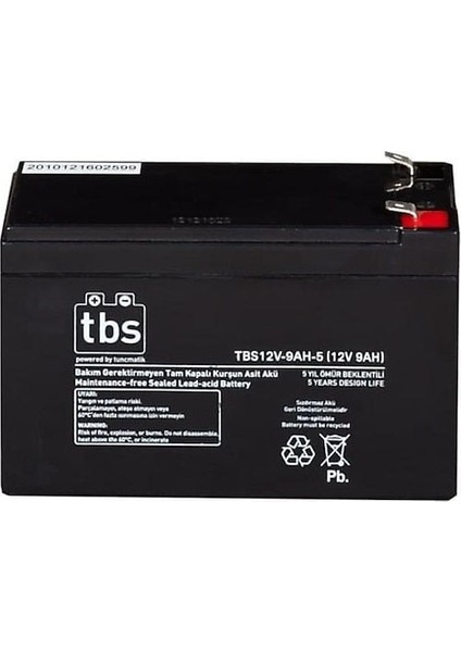 Tuncmatık Black Battery 12V-9AH Ups Tıp Aku TSK7028