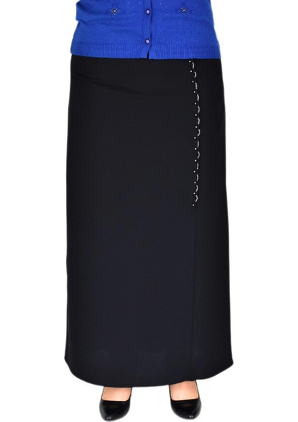 Kadın Uzun Etek Kapalı Yırtmaç Zincir Taş Detaylı 200 BGL-ST03785 fiyatları