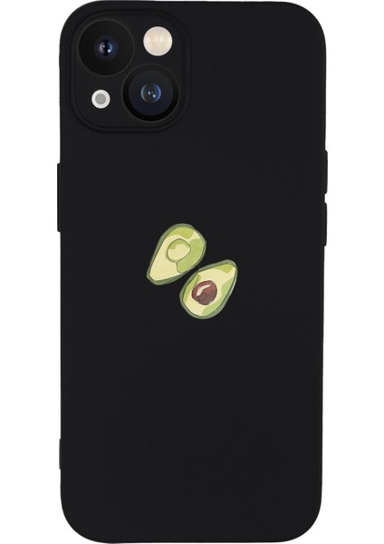Apple iPhone 13 Uyumlu Avokado Art Desenli Silikonlu Lansman Kılıf