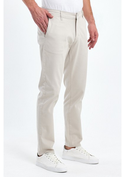 Theseason Erkek Bej Gabardin Pamuklu Keten Slim Fit Yan Cep Esnek Chino Pantolon fiyatları
