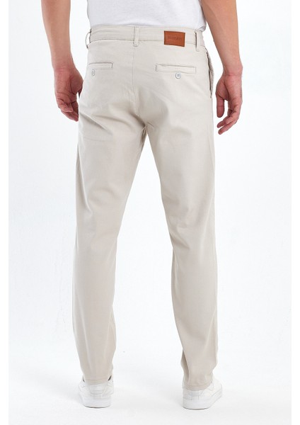 Theseason Erkek Bej Gabardin Pamuklu Keten Slim Fit Yan Cep Esnek Chino Pantolon indirimleri