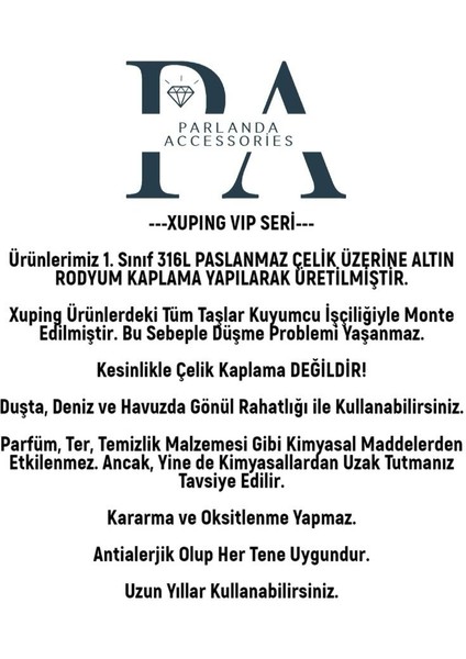 Parlanda Accessories Xuping Vip İthal Çelik Bileklik Zirkon Taşlı Rose Renk