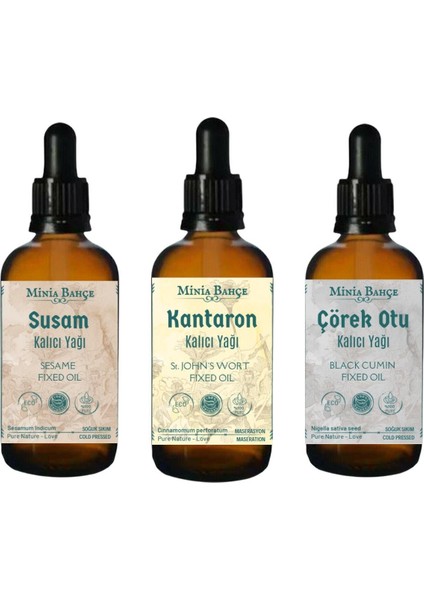 Susam Yağı, Kantaron Yağı, Çörekotu Yağı (3'lü Set) 30ML x 3 Adet