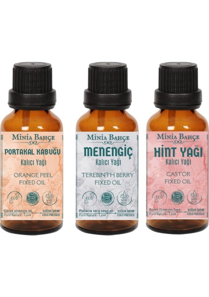 Menengiç Yağı 20ML, Portakal Yağı 20ML, Hint Yağı 20ML, %100 Saf