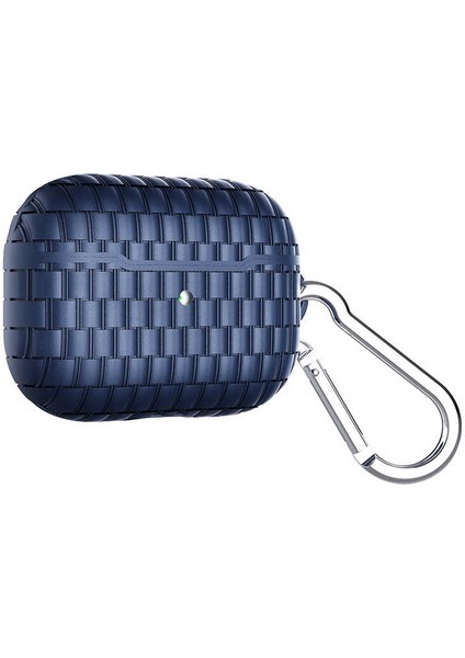 Pro Uyumlu Kılıf Örgü Tasarımlı Esnek Kablosuj Şarj Özellikli Silikon Airbag 18 Kılıf Lacivert
