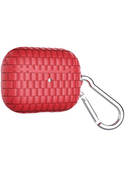 Pro Uyumlu Kılıf Örgü Tasarımlı Esnek Kablosuj Şarj Özellikli Silikon Airbag 18 Kılıf Kırmızı