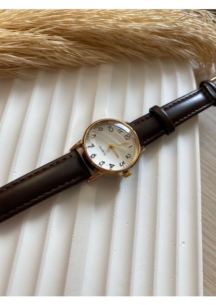 Bs Stıll Minimal Vintage Kadın Kol Saati Retro Quartz Deri Kordon 1 Adet