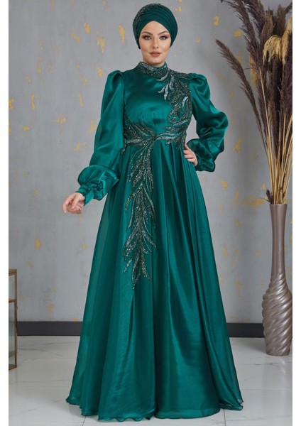 Yağmur Tesettür Abiye Zümrüt