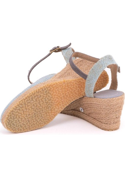 Topuğu Açık Bilekten Bantlı Dolgu Topuk Keten Hasır Espadril fırsatları