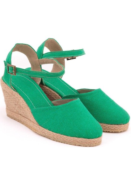 Topuğu Açık Bilekten Bantlı Dolgu Topuk Keten Hasır Espadril fiyatları