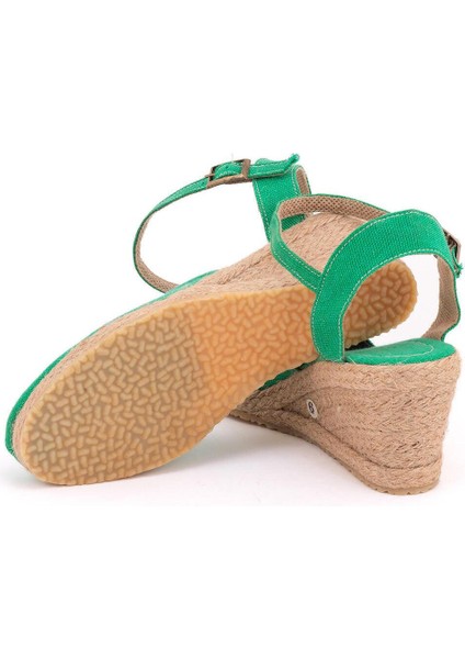 Topuğu Açık Bilekten Bantlı Dolgu Topuk Keten Hasır Espadril fırsatları