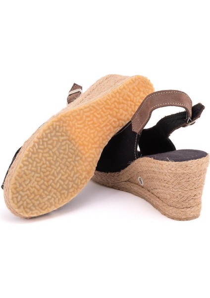 Burnu Açık Arkası Bantlı Dolgu Topuk Keten Hasır Espadril fırsatları