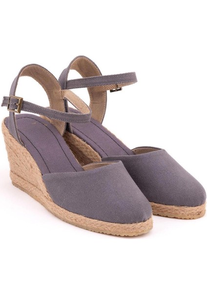 Topuğu Açık Bilekten Bantlı Dolgu Topuk Keten Hasır Espadril fiyatları