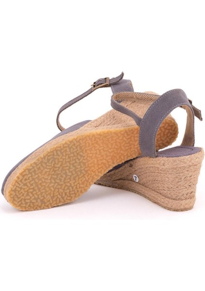 Topuğu Açık Bilekten Bantlı Dolgu Topuk Keten Hasır Espadril fırsatları