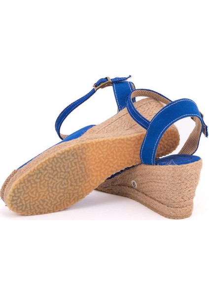 Topuğu Açık Burnu Hasırlı Bilekten Bantlı Dolgu Topuk Keten Hasır Espadril fırsatları