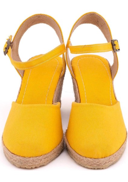 Topuğu Açık Bilekten Bantlı Dolgu Topuk Keten Hasır Espadril modelleri