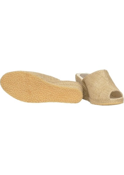 Çuval 5cm Topuklu Dolgu Topuk Keten Ön Açık Terlik Sandalet fiyatları