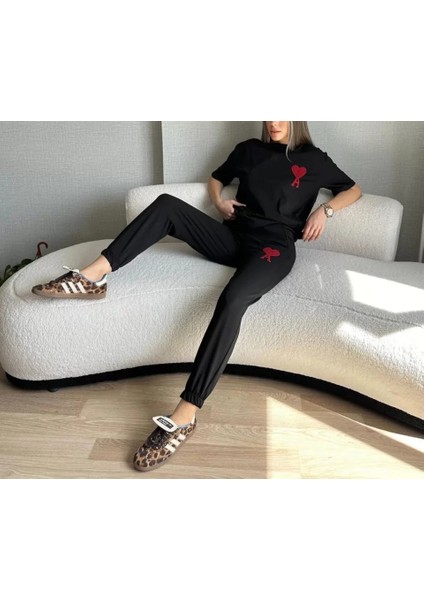 Unisex Paçası Lastikli Eşofman Altlı Takım - Siyah fırsatları