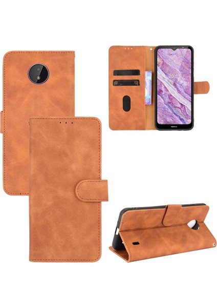 Kart ile Nokia C10 Deri Folio Flip Case Kart Ekleme Için Kılıf (Yurt Dışından)