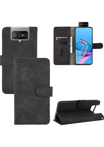 Kart Tutucu Kickstand Deri ile Asus Zenfone 7 Pro ZS671KS Için Kılıf (Yurt Dışından)