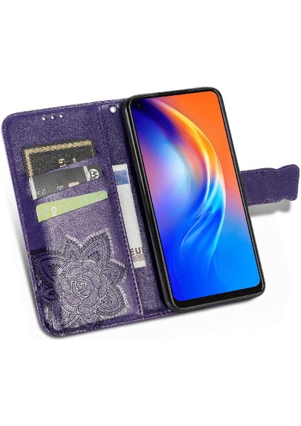 Tecno Spark 6 Kanat Çok Renkli Iş Kelebek Cüzdan Için Kılıf (Yurt Dışından)