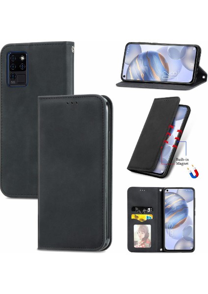 Oukitel C21 Basit Iş Deri Çanta Kordon Cüzdan Fermuar Için Kılıf (Yurt Dışından)