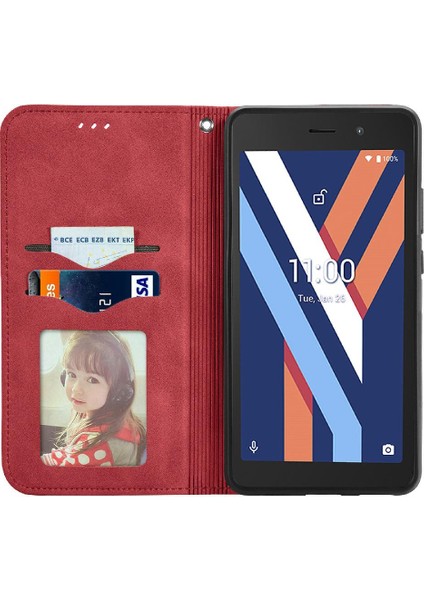 Wiko Y52 Kordon Basit Iş Fermuar Deri Kılıf Cüzdan Için Kılıf (Yurt Dışından) fırsatları
