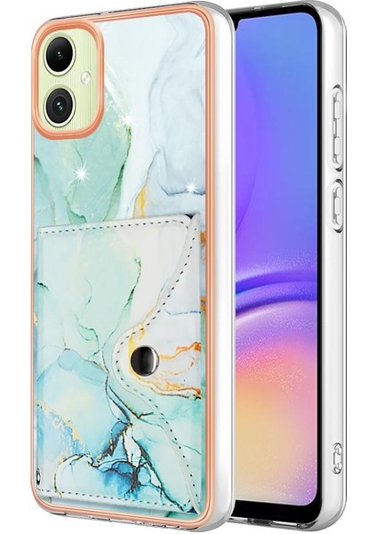 Samsung Galaxy A05 Yumuşak Tpu Tampon Kart Yuvaları Için Kılıf Ince Cüzdan Mermer (Yurt Dışından)