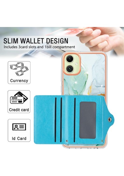 Samsung Galaxy A05 Yumuşak Tpu Tampon Kart Yuvaları Için Kılıf Ince Cüzdan Mermer (Yurt Dışından) modelleri