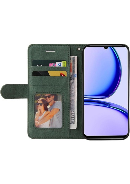 Kart Yuvası Standı Iki Renkli Dikiş Kickstand Pu ile Realme C53 Için Kılıf (Yurt Dışından) fiyatları