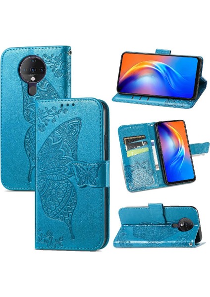 Tecno Spark 6 Kanat Çok Renkli Iş Kelebek Cüzdan Için Kılıf (Yurt Dışından)