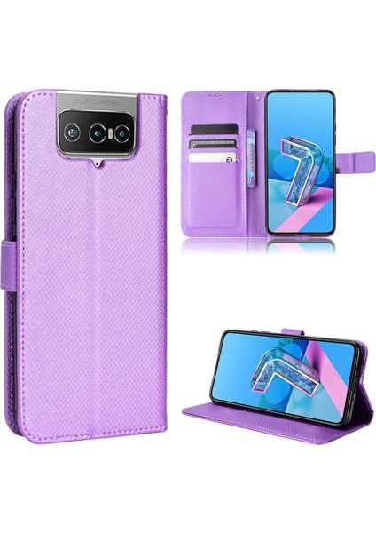 Asus Zenfone 7 Için Kılıf Pro Kart Tutucu Kickstand Kapak Manyetik Cüzdan (Yurt Dışından)