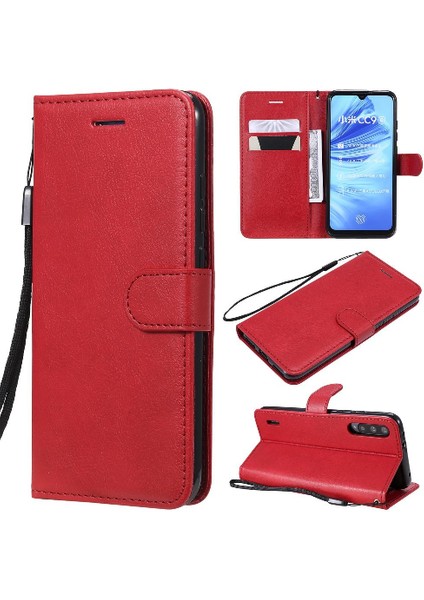 Kart Yuvası ile Xiaomi Mi CC9E Için Flip Case Klasik Katı Renk Yüksek Telefon (Yurt Dışından)