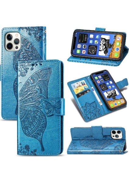 IPhone 12 / 12 Pro Kanat Cüzdan Iş Çok Renkli Kelebek (Yurt Dışından)